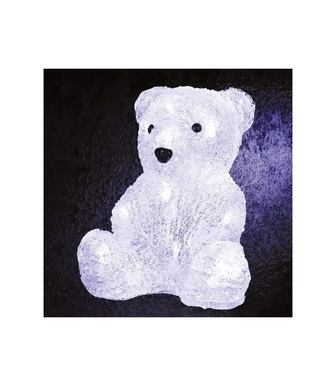 Décoration Lumineuse Led Ours 20cm Blanc
