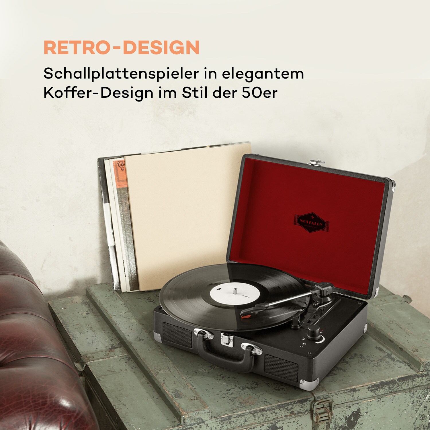 Peggy Sue Retro-Plattenspieler LP USB schwarz Schwarz