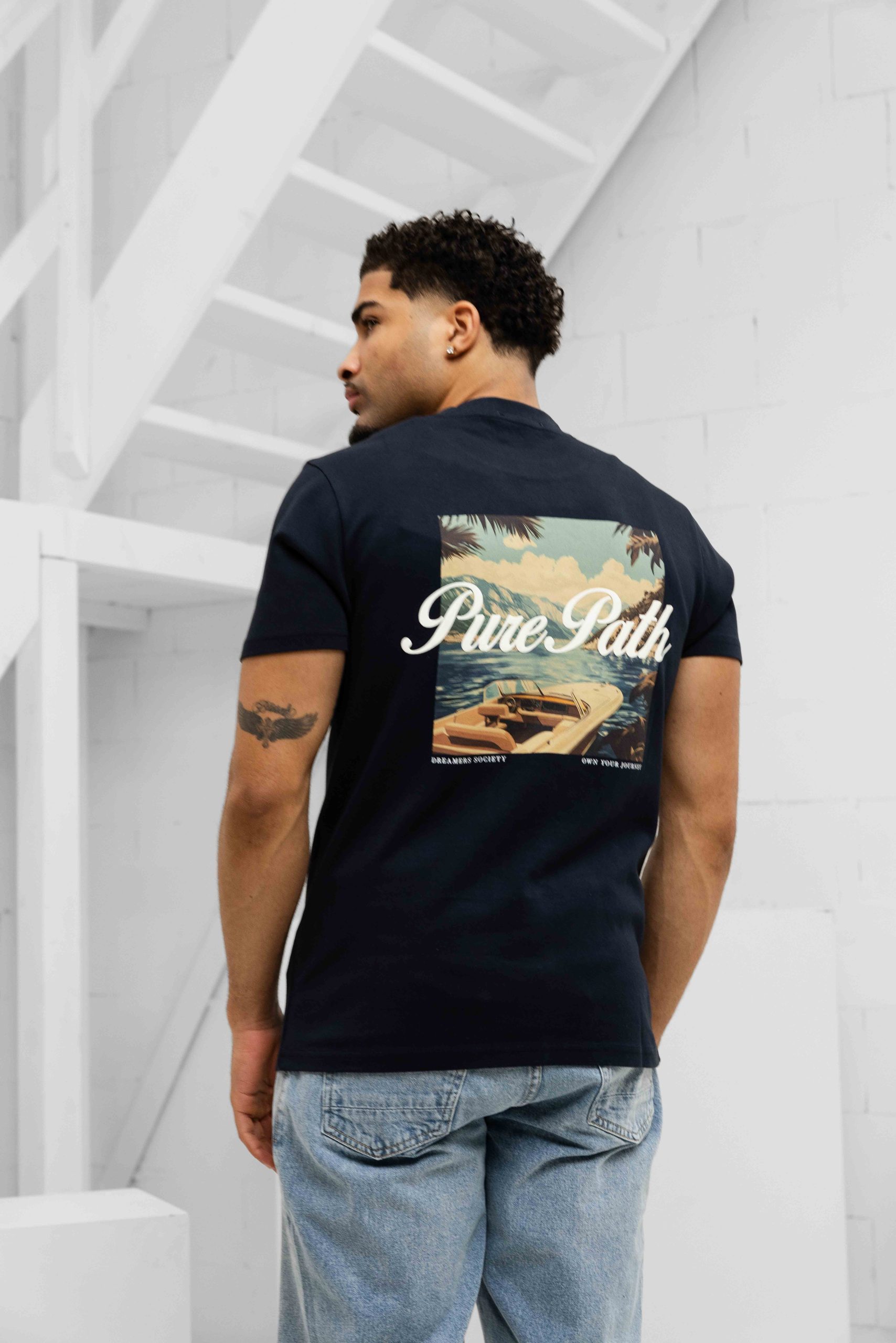 Pure Path Riva View T-Shirt Heren Donkerblauw