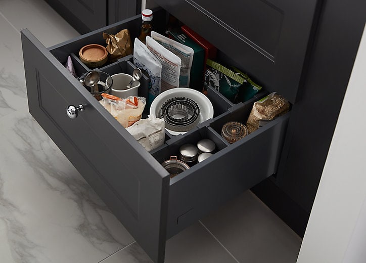 Casserolier de cuisine Soto GoodHome gris anthracite H. 19 cm x L. 60 cm