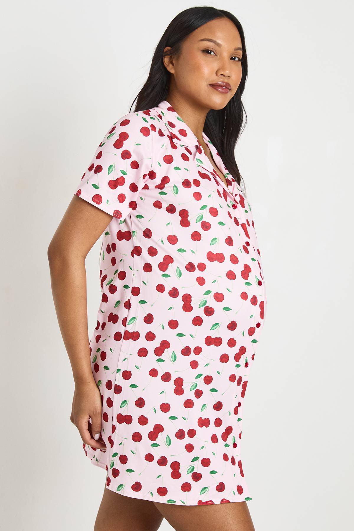 boohoo Chemise De Nuit De Maternité À Imprimé Cerises