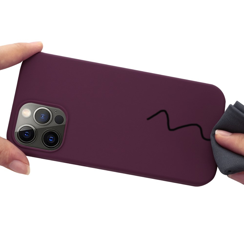 iPhone 14 Pro MagSafe Silikon Case Hülle - Weinrot