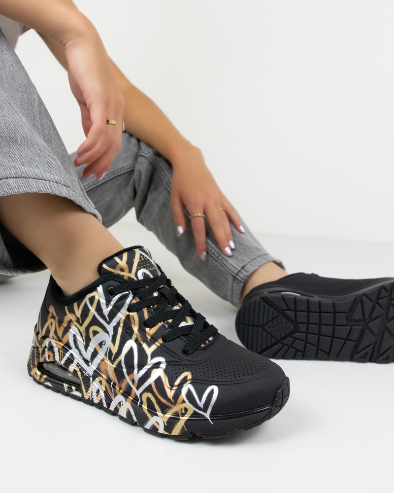 Skechers Uno Love Lage sneakers  - zwart