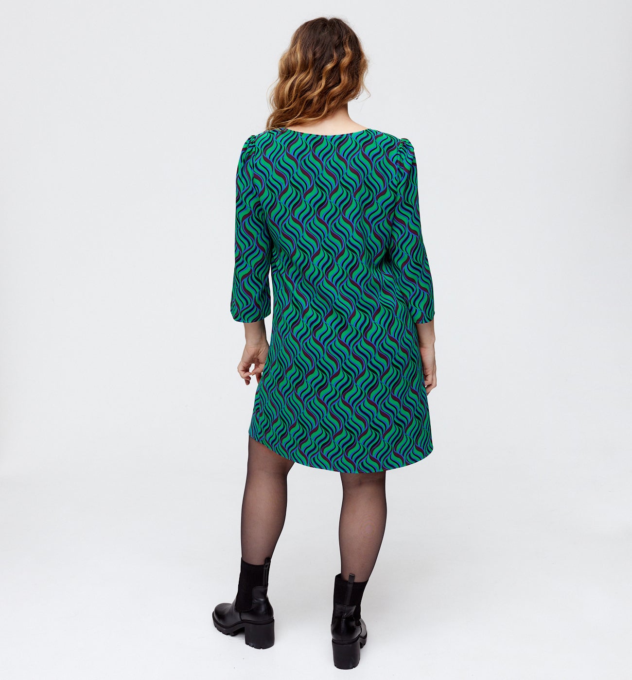 Robe courte évasée Femme - Imprimé vert