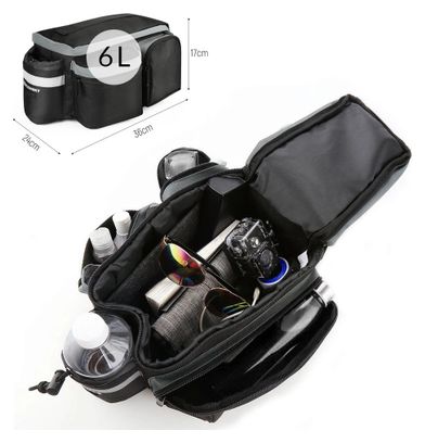 Sacoche de transport de vélo Wozinsky avec bandoulière 6l noire