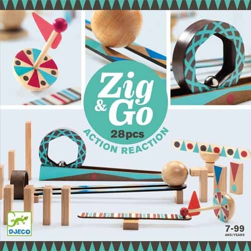 Djeco kettingreactiespel zig & go - 28st