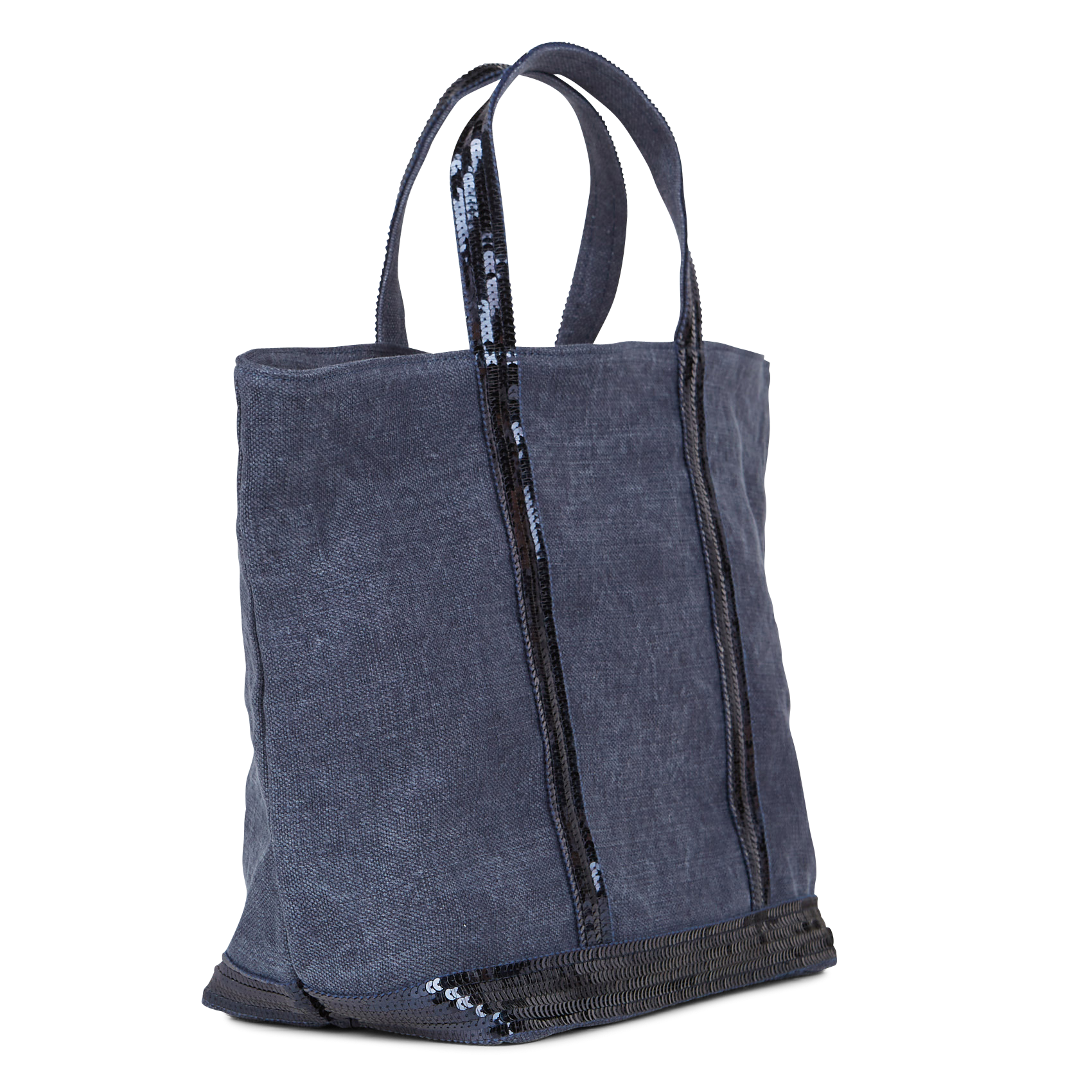 Cabas M brodé avec sequins en lin | Jean brut