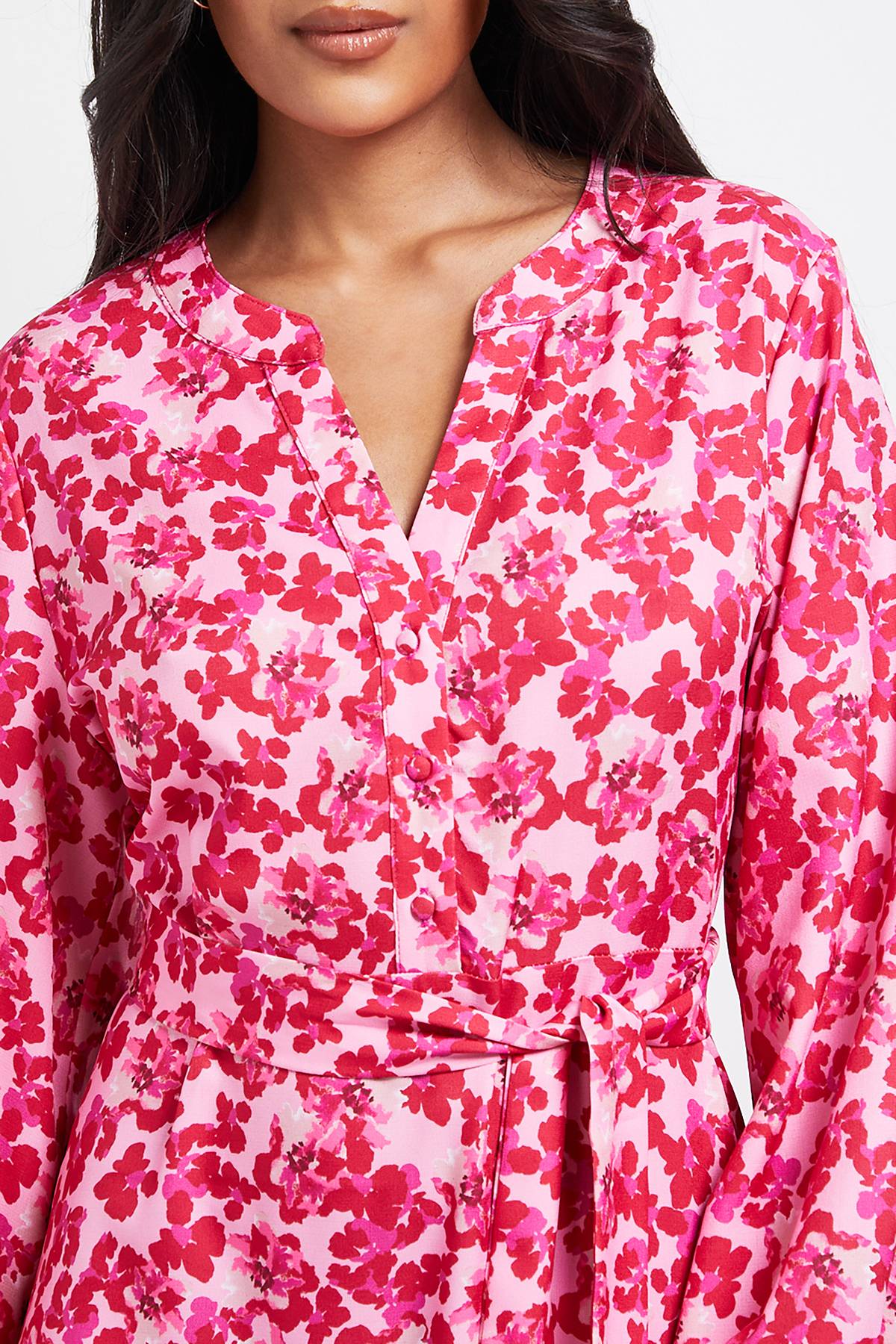 Wallis Robe Chemise Midi à Boutons Imprimé Floral Petite Taille