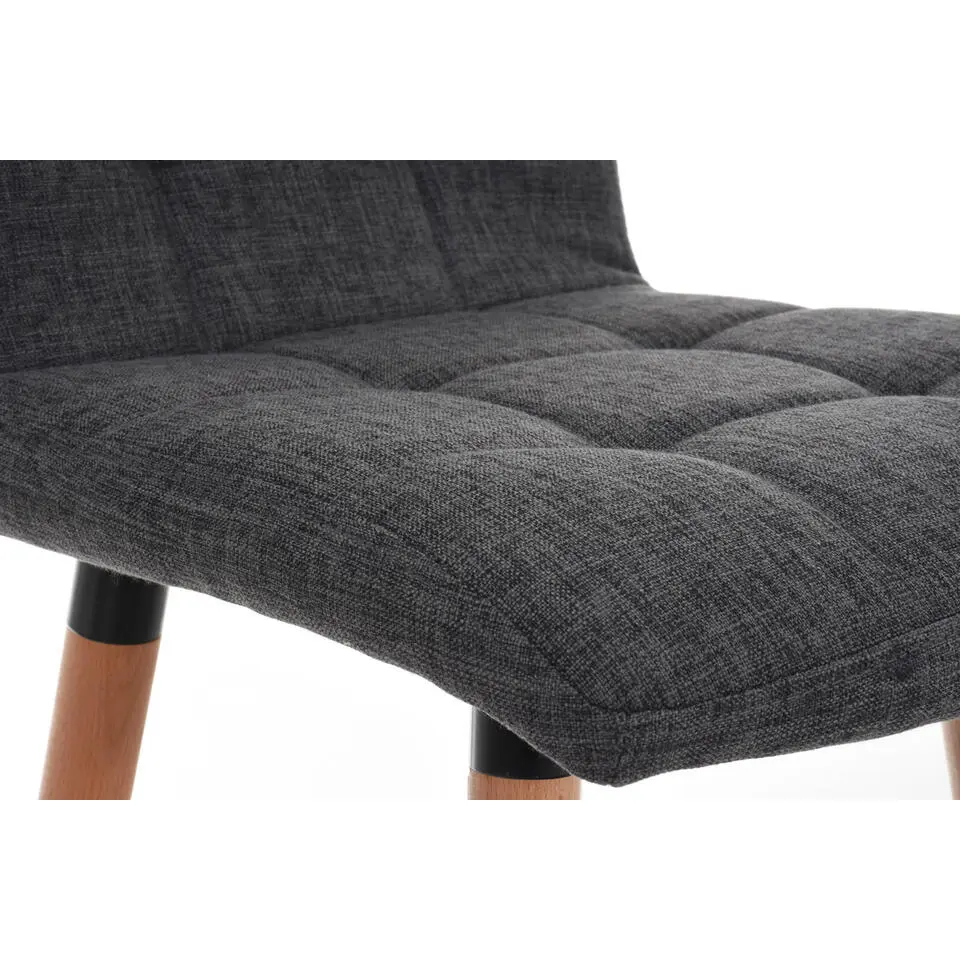 CLP Barkruk Lincoln natura Frame - Stof - licht grijs