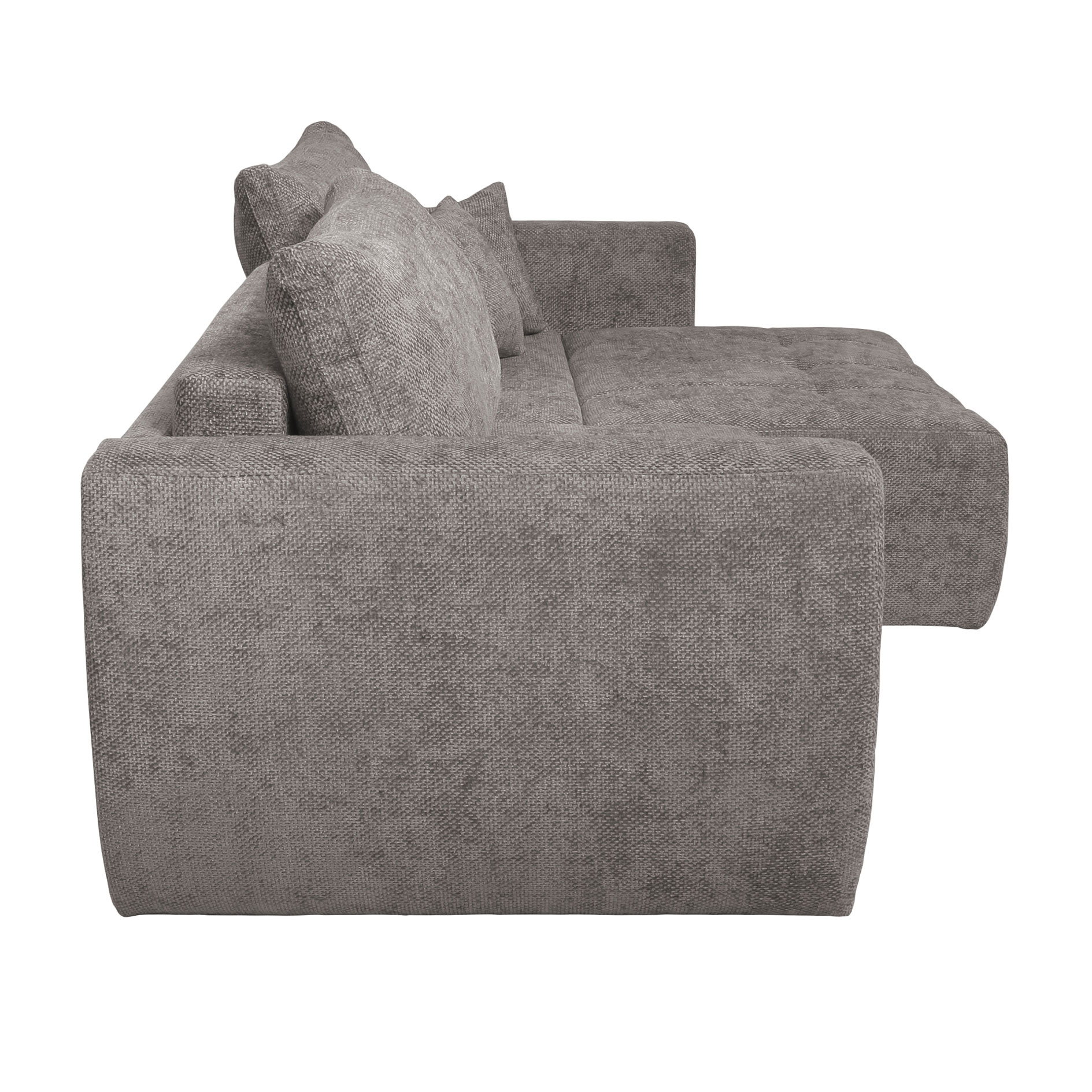 Big Sofa - stone - mit Staukasten und Liegefunktion - 245 cm