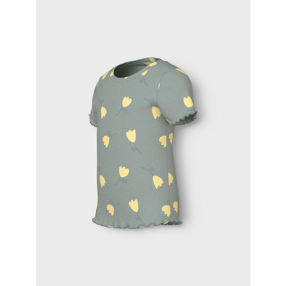 Køb Name It Aqua Gray Lemon Vemma AOP Slim T-Shirt