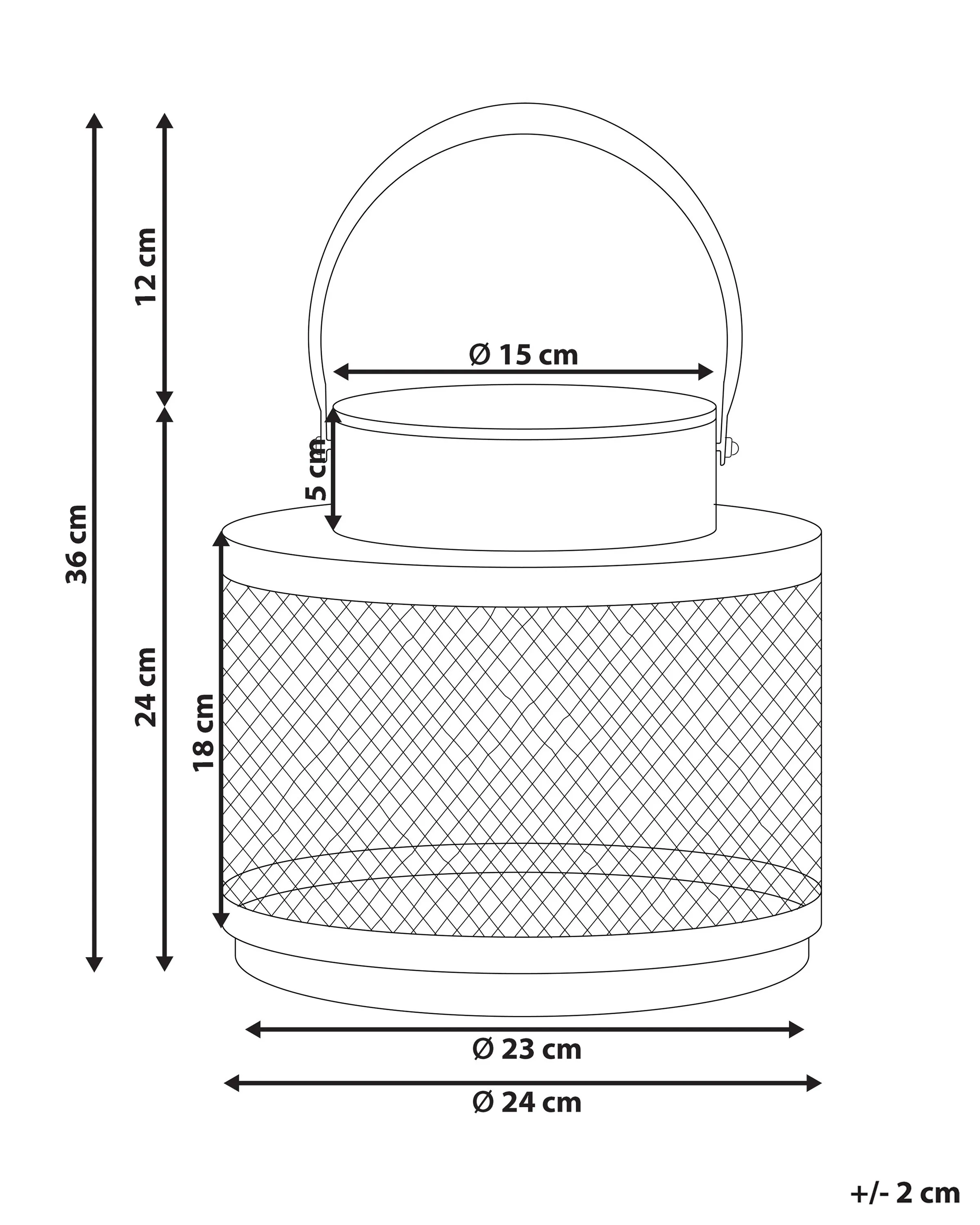 Lantaarn YAMDENA Metaal 24 cm Zwart