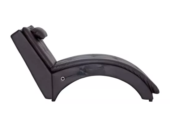 Prolenta Premium - Chaise longue de massage avec oreiller Marron Similicuir
