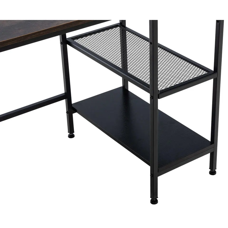 CLP Bureau Oviedo 76x120x60 cm - zwart/bruin