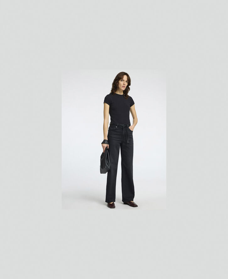 Selected Femme SLFMANJA SS O-NECK TEE Sort