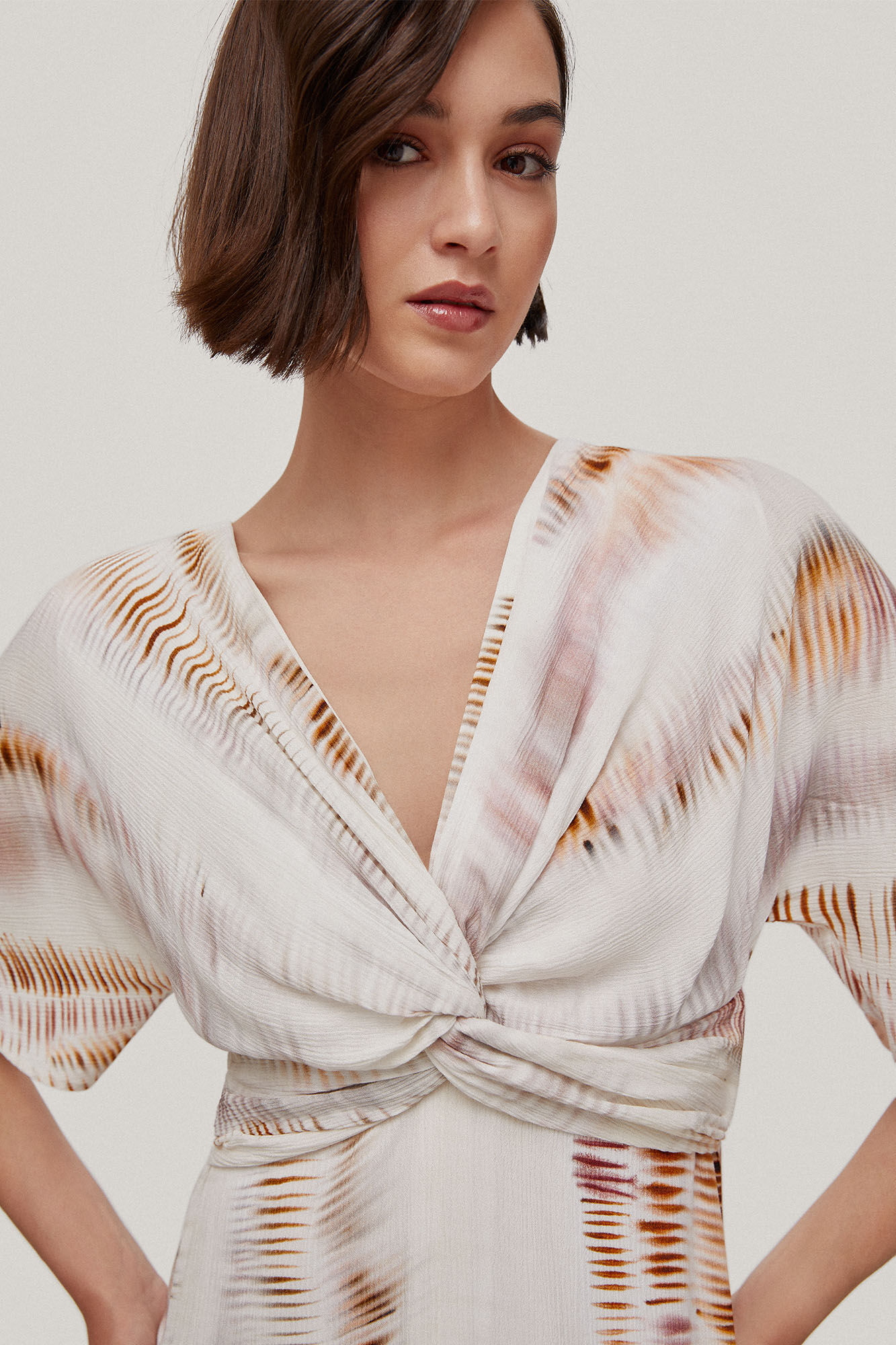 Garza.Vestido nudo estampado - Varios