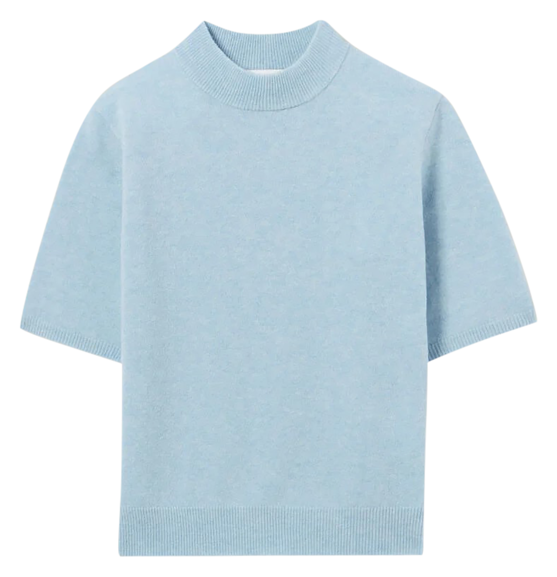 Pull manches courtes en laine | Bleu
