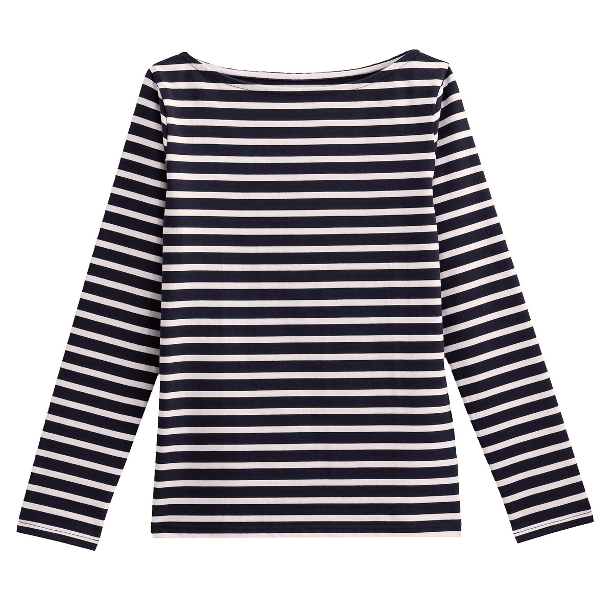 COLEÇÃO LA REDOUTE<br>Camiseta listrada com decote canoa e mangas compridas