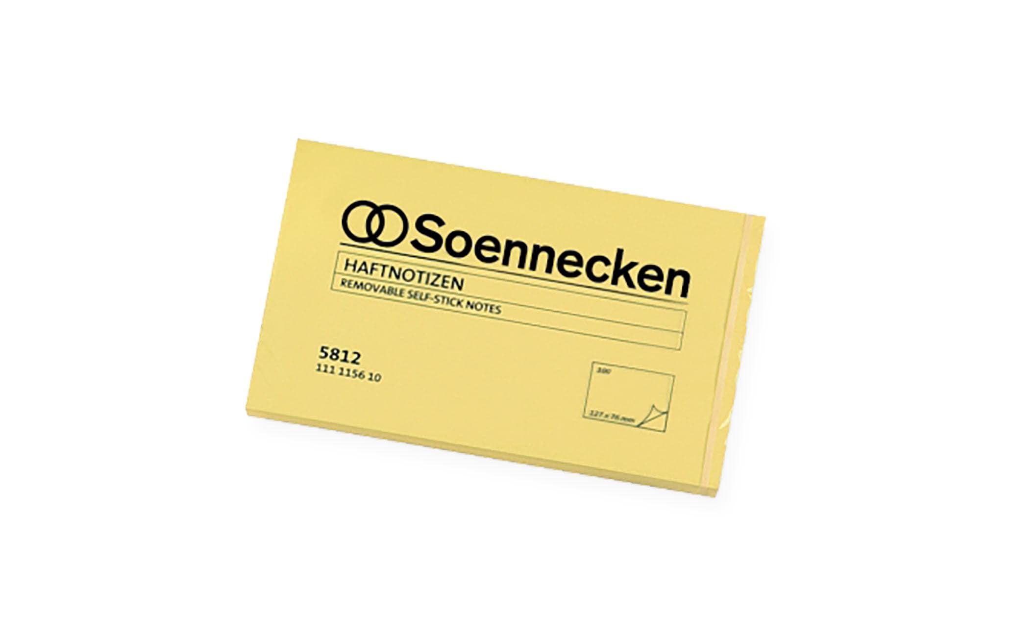 Notizzettel 12.5 x 7.5 cm, 12 Stück à 100 Blätter, GelbSelbstklebende Haftnotizen