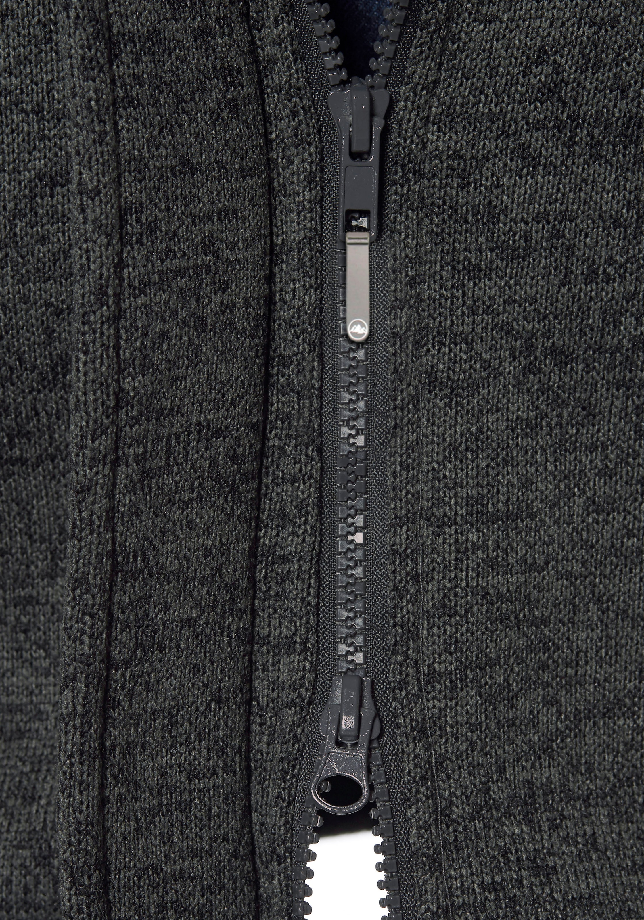 Polarino Strickfleecejacke mit Kapuze für den Übergang,  aus Strickfleece,  atmungsaktiv