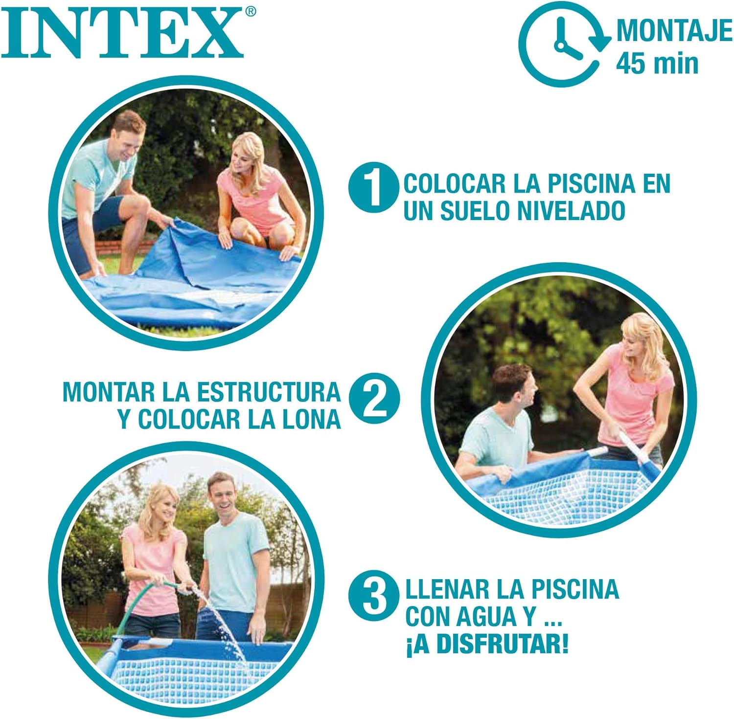 Intex kit Piscine Prism Frame rectangulaire Tubulaire (l) 4,00 x (l) 2,00 x (h) 1,22m