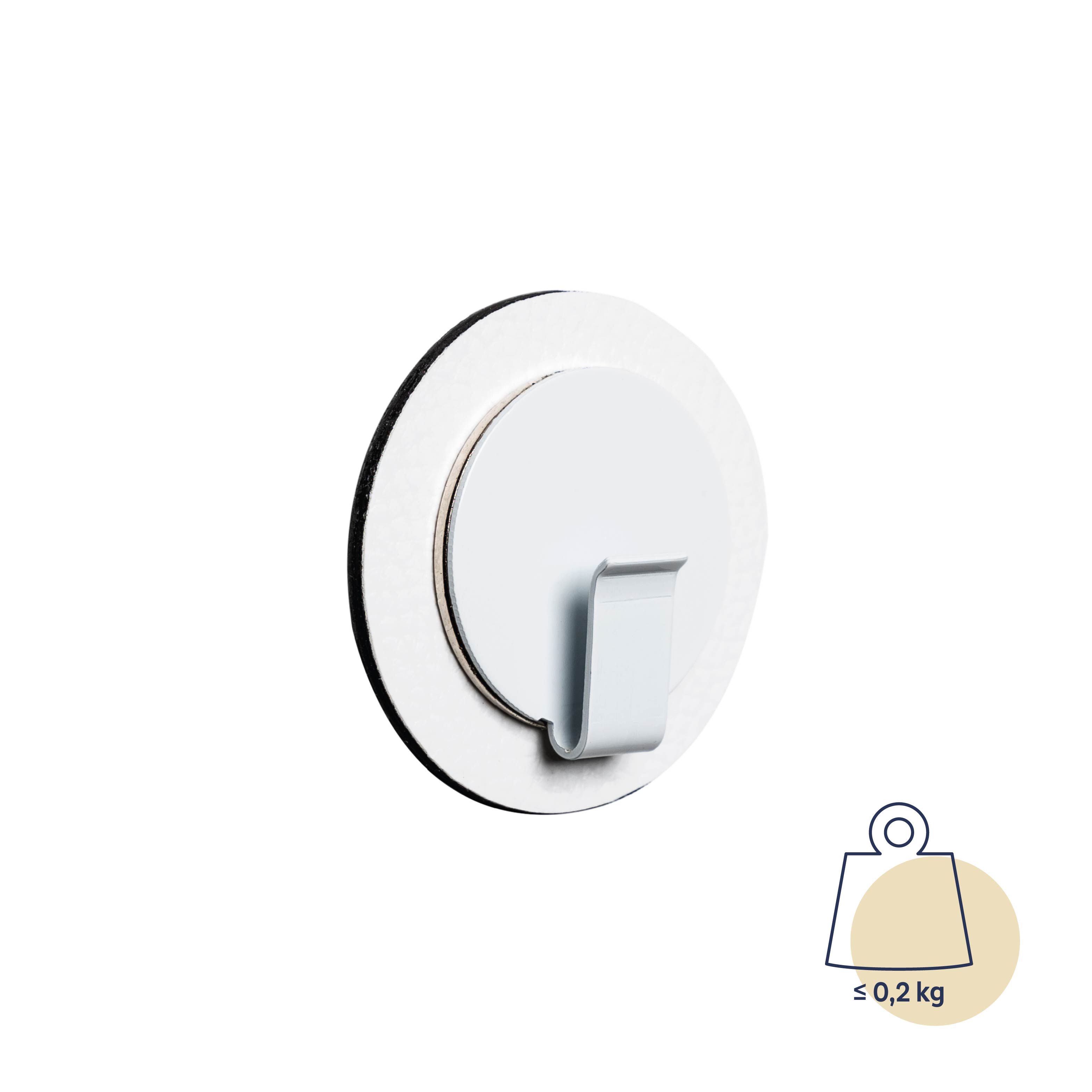 Silwy Clever magnetische haak met onderlegger - White