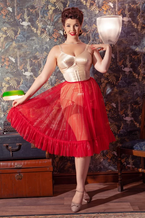 What Katie Did Sandra Frilly petticoat in rood
