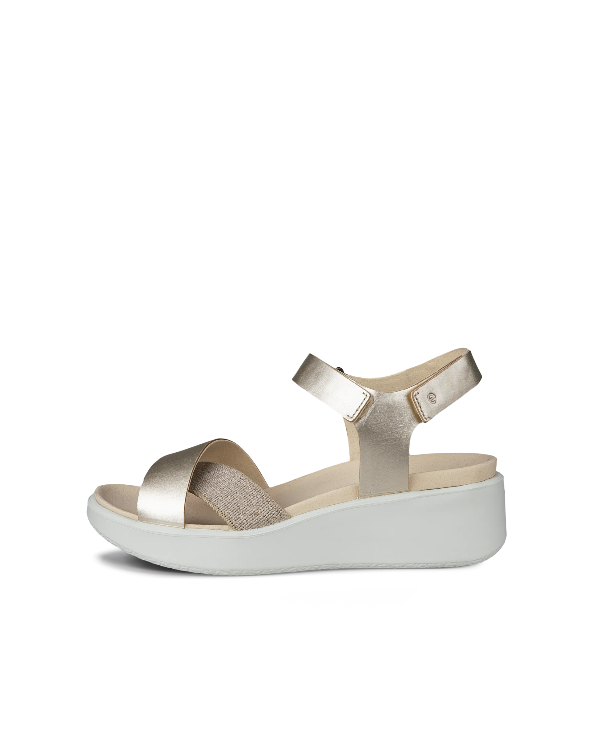 ECCO FLOWT WEDGE LX W Damen Ledersandale mit Keilabsatz Gold