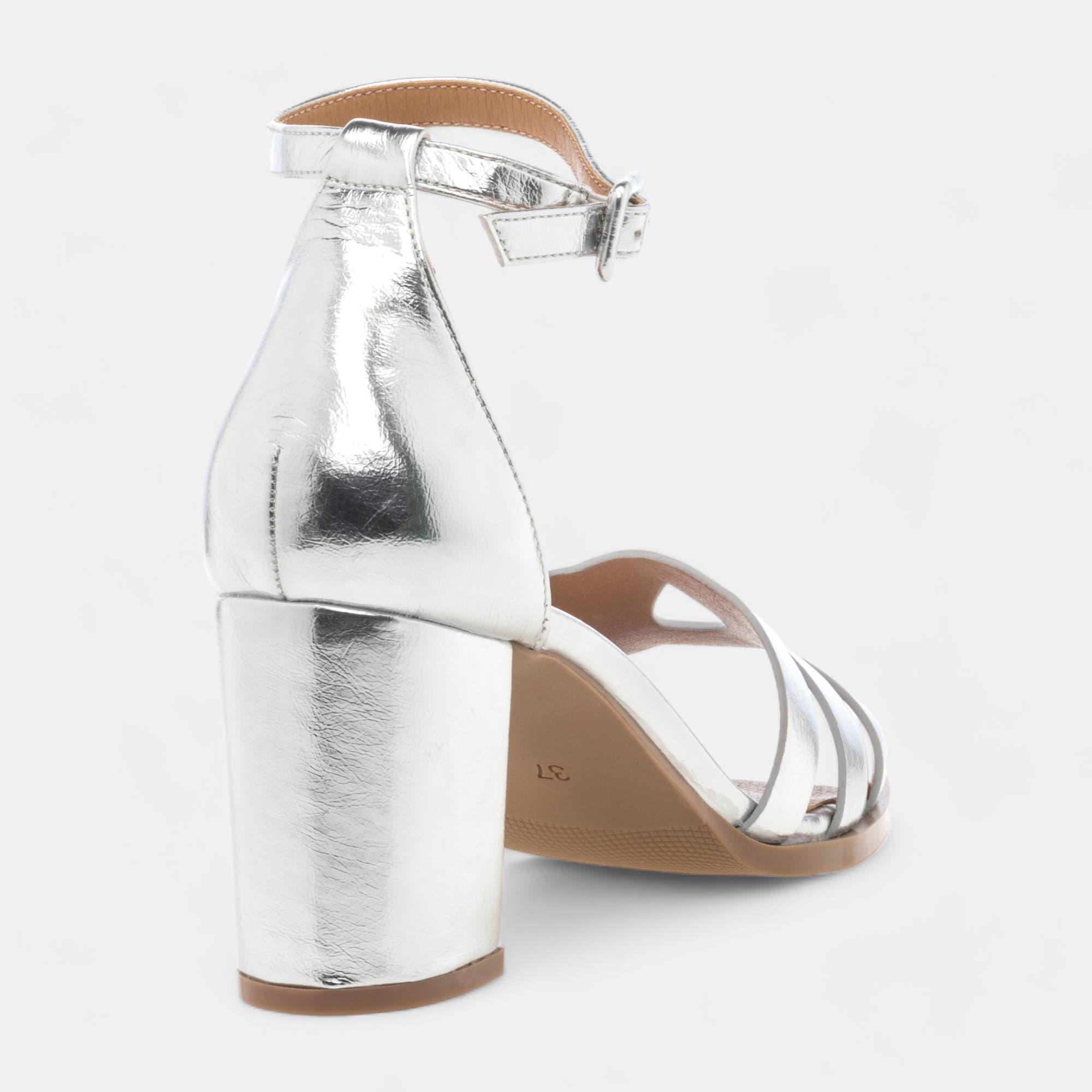 Nu-pieds à talon Femme argent