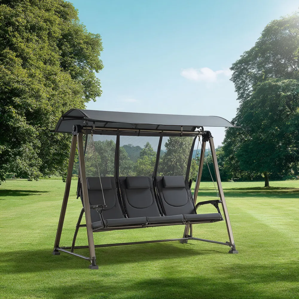 Gartenschaukel Metallrahmen 210x140x170 cm - Schwarz