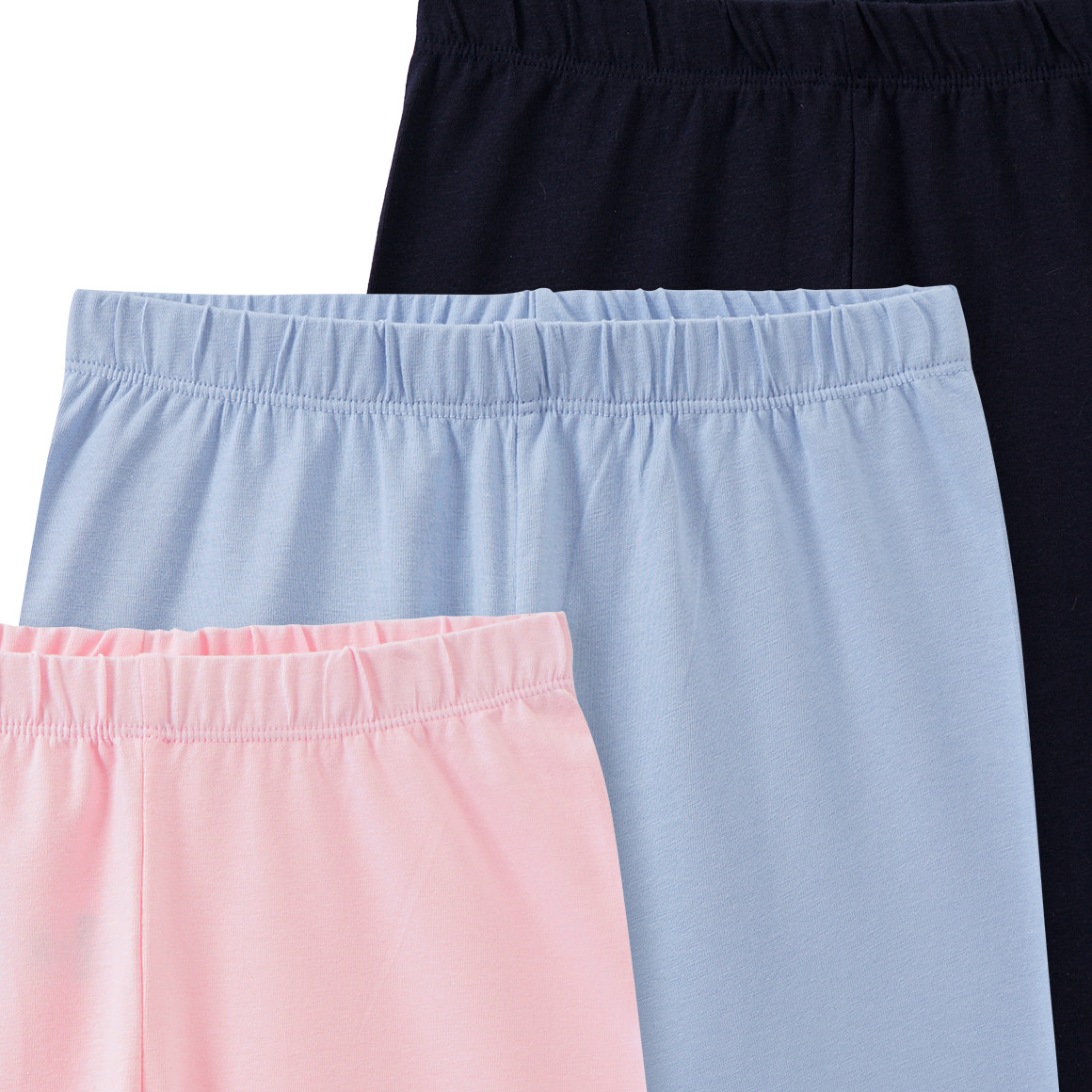 Famy 3 Mädchen Radler im Basic-Look hellblau / dunkelblau / hellrosa