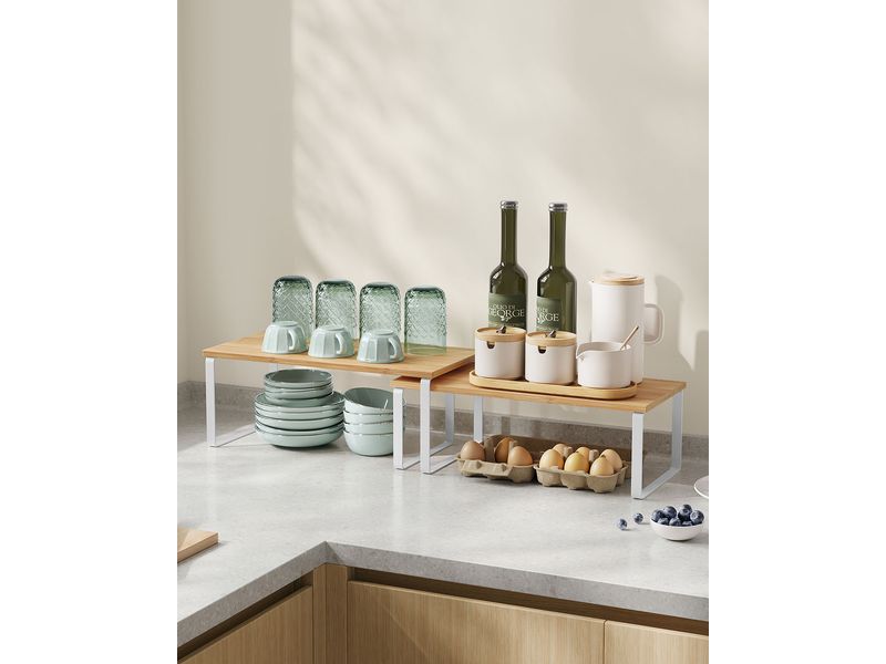 Songmics Lagerregal Nature-Weiss Küchen-Organizer 2er Set