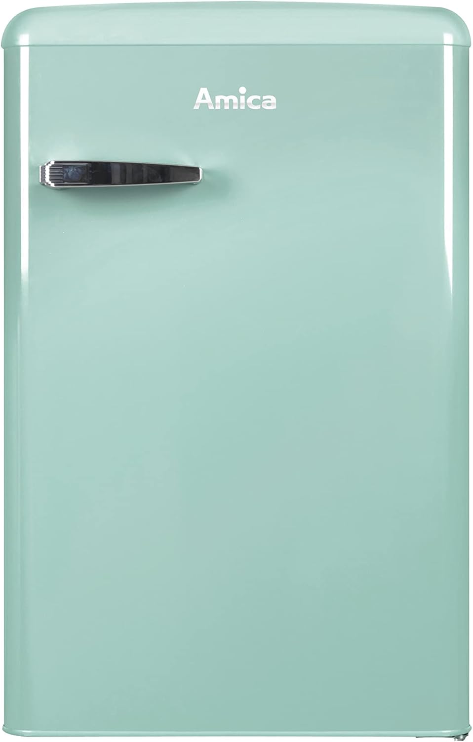 Amica VKS 15623-1 M Retro Vollraum-Kühlschrank / Fresh Mint / 88cm (H) x 55cm (B) x 62cm (T) / Retro-Design / Mini-Kühlschrank