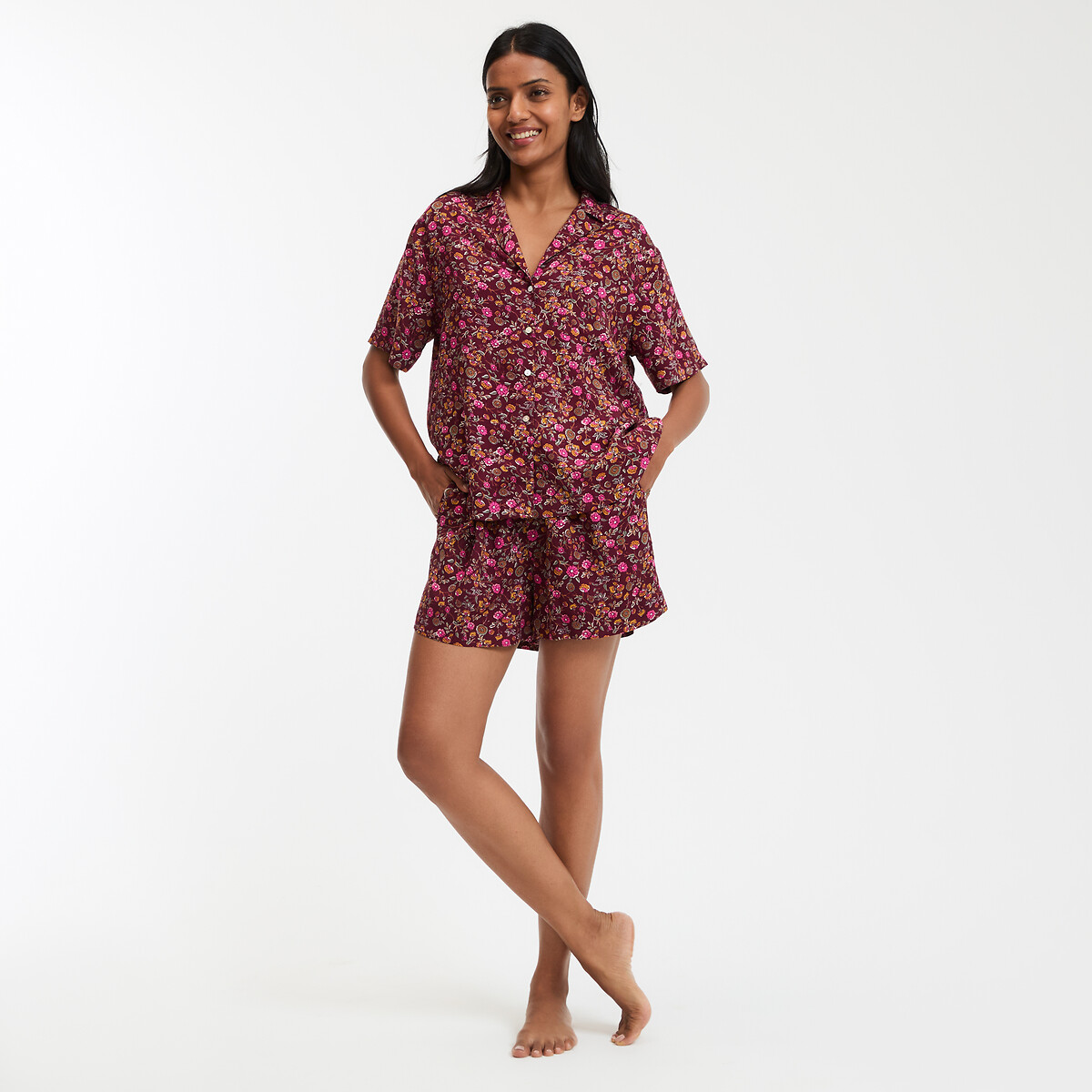 COLEÇÃO LA REDOUTE<br>Shorts de pijama macios, estampa floral