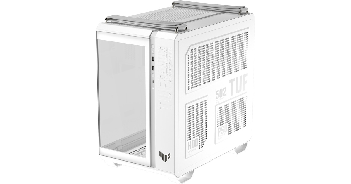 ASUSTUF Gaming GT502 Horizon ARGB midi tower behuizing  (Wit | 3x USB-A | 1x USB-C | Tempered Glass)