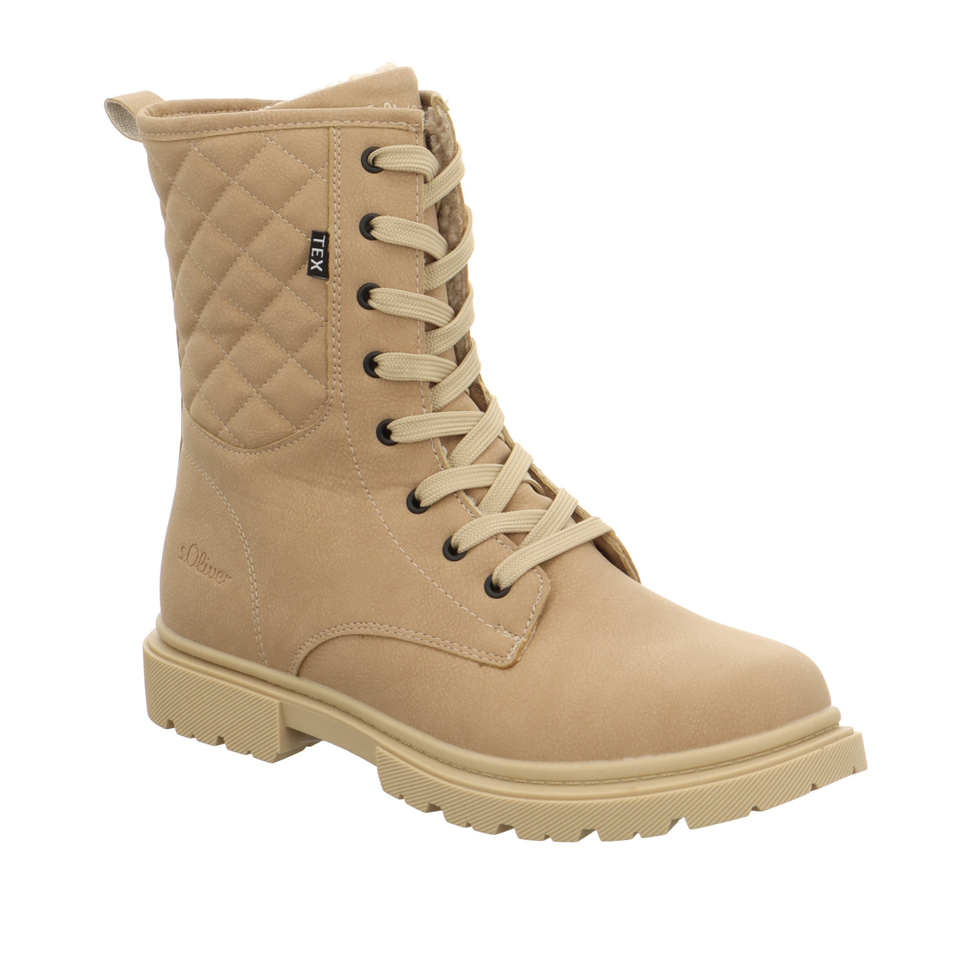 Schnürstiefel beige