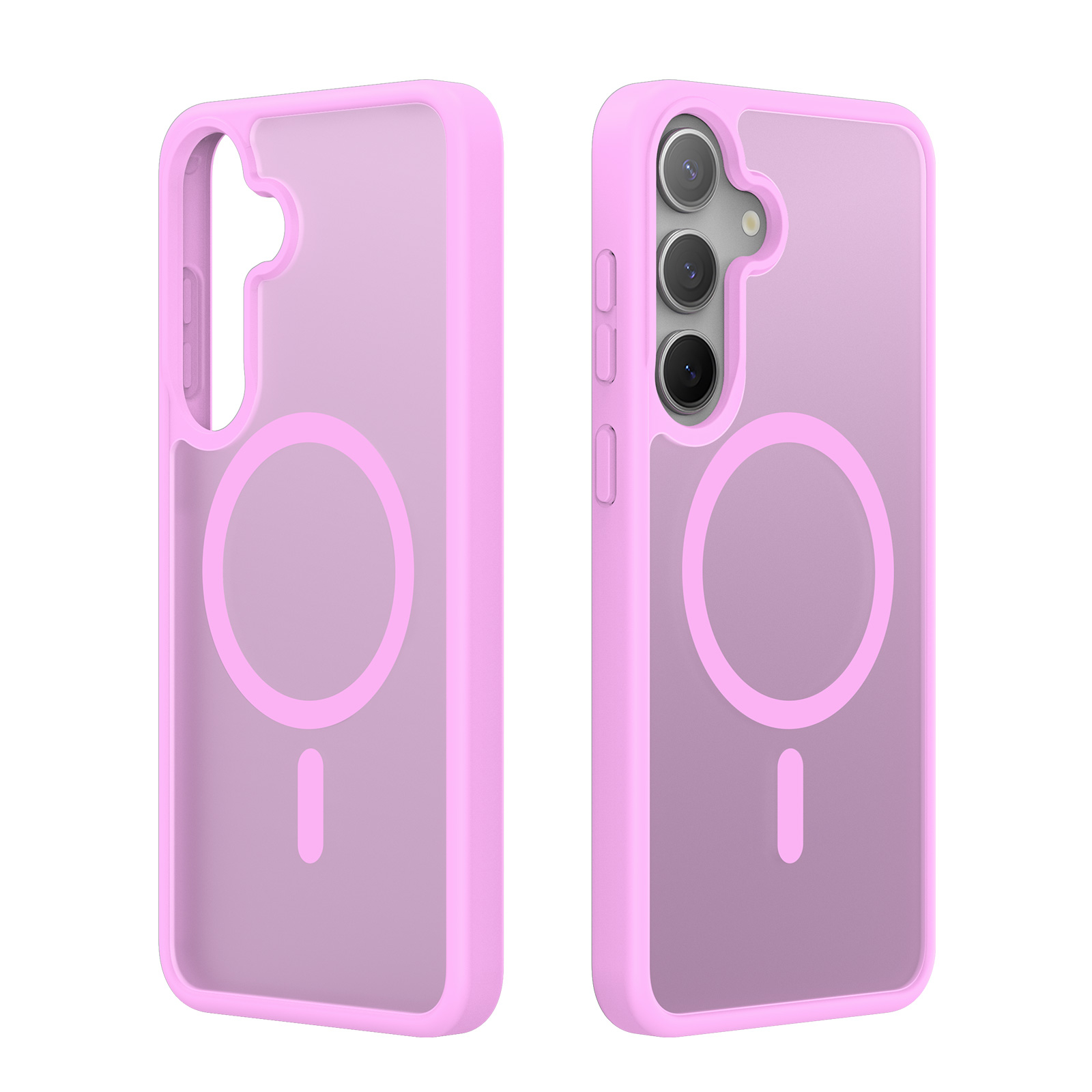 Samsung Galaxy S25 Hybrid Hardcase Hülle mit TPU Bumper MagSafe-Modul - Pink
