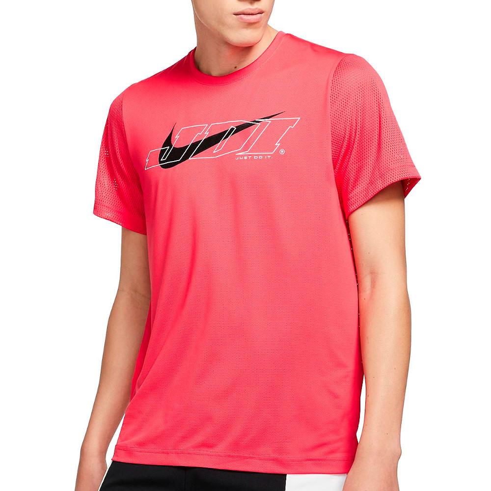 Nike T-Shirt De Running Rouge Homme Nike Top SS SC