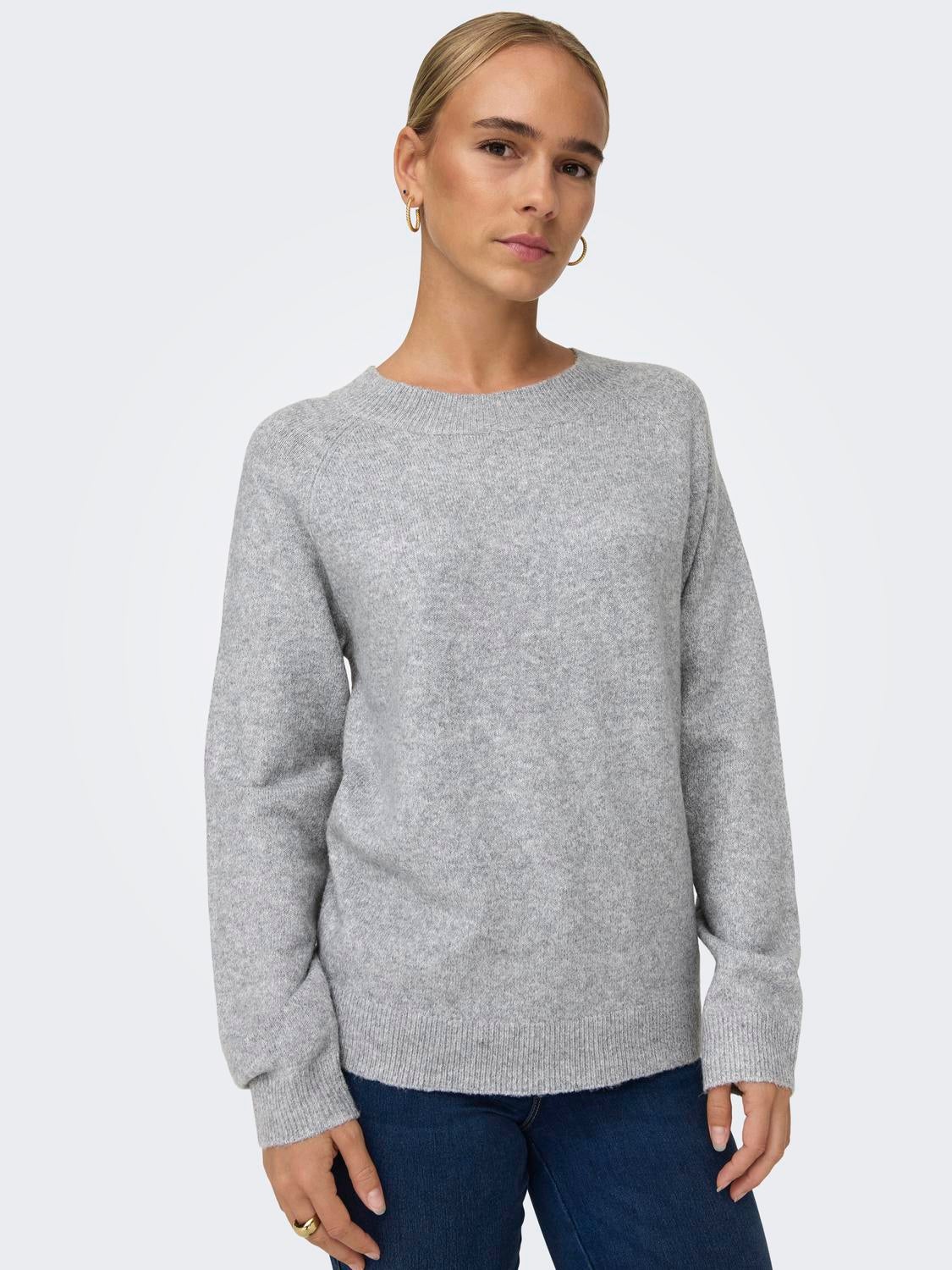 ONLRICA Strickpullover Light Grey Melange