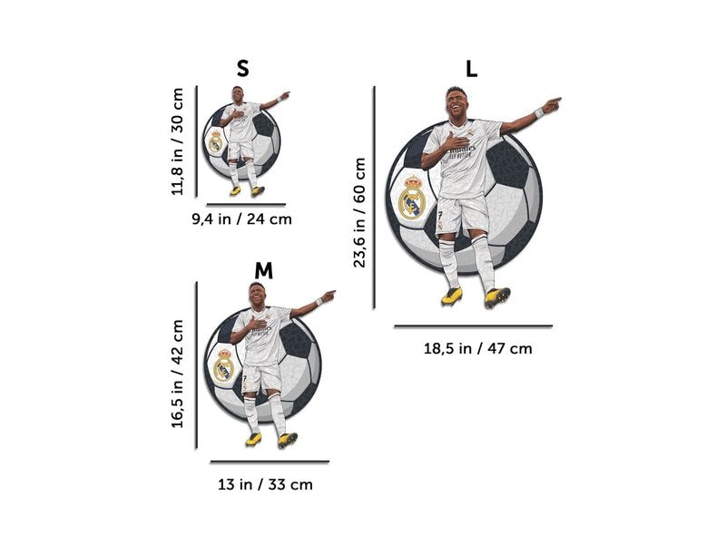 Iconic Puzzle Vinicius Jr. - Real Madrid Offizielles Holzpuzzle, Grösse M