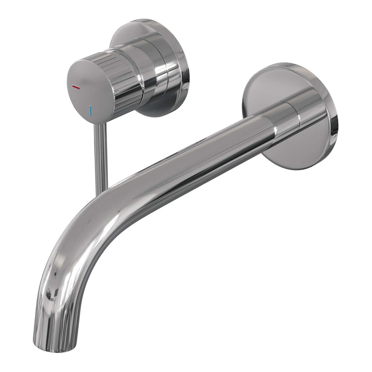 Brauer Stripe inbouw wastafelkraan ColdStart met gebogen uitloop en rozetten model A2 chroom