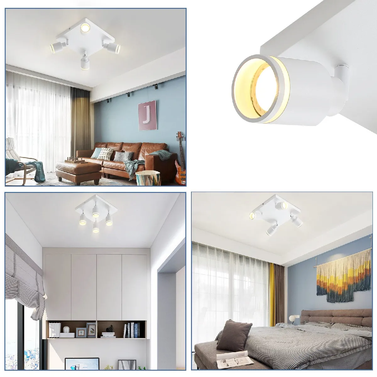 ZMH Ceiling Spot 4 Flame - Blanc
