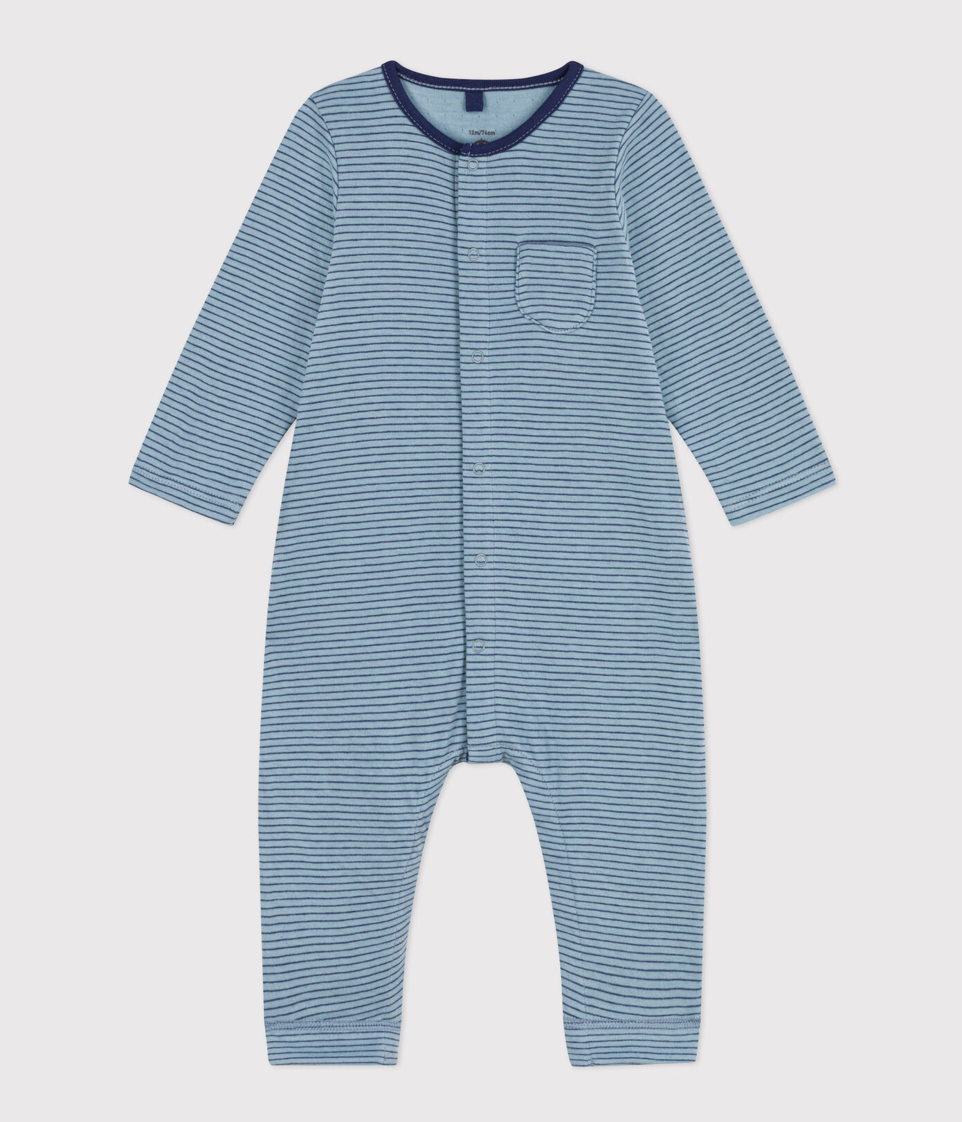 Combinaison longue rayée en coton bébé