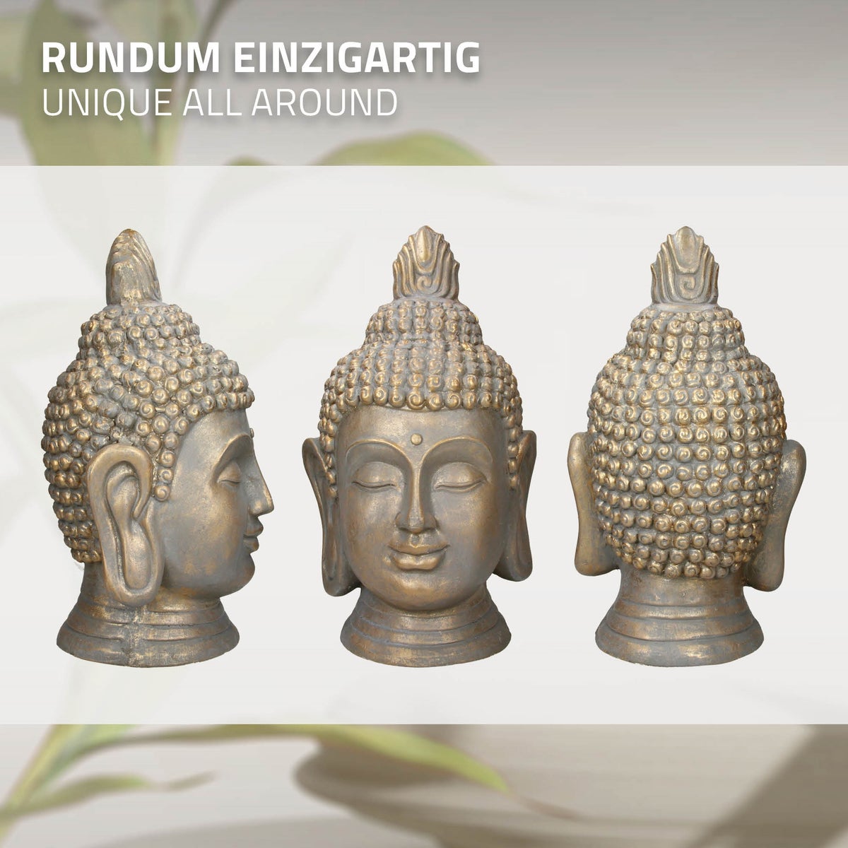 ECD Germany Boeddhabeeld 74,5 cm, gemaakt van polyresin, bronslook, voor yoga, Feng Shui of meditatieruimte, huis, appartement & tuin, binnen/buiten, decoratie, decoratief beeldhouwwerk, tuinbeeld