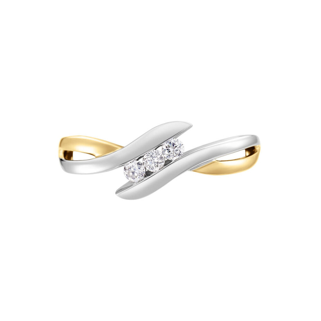 Bague Sharron Or Bicolore Diamant Blanc