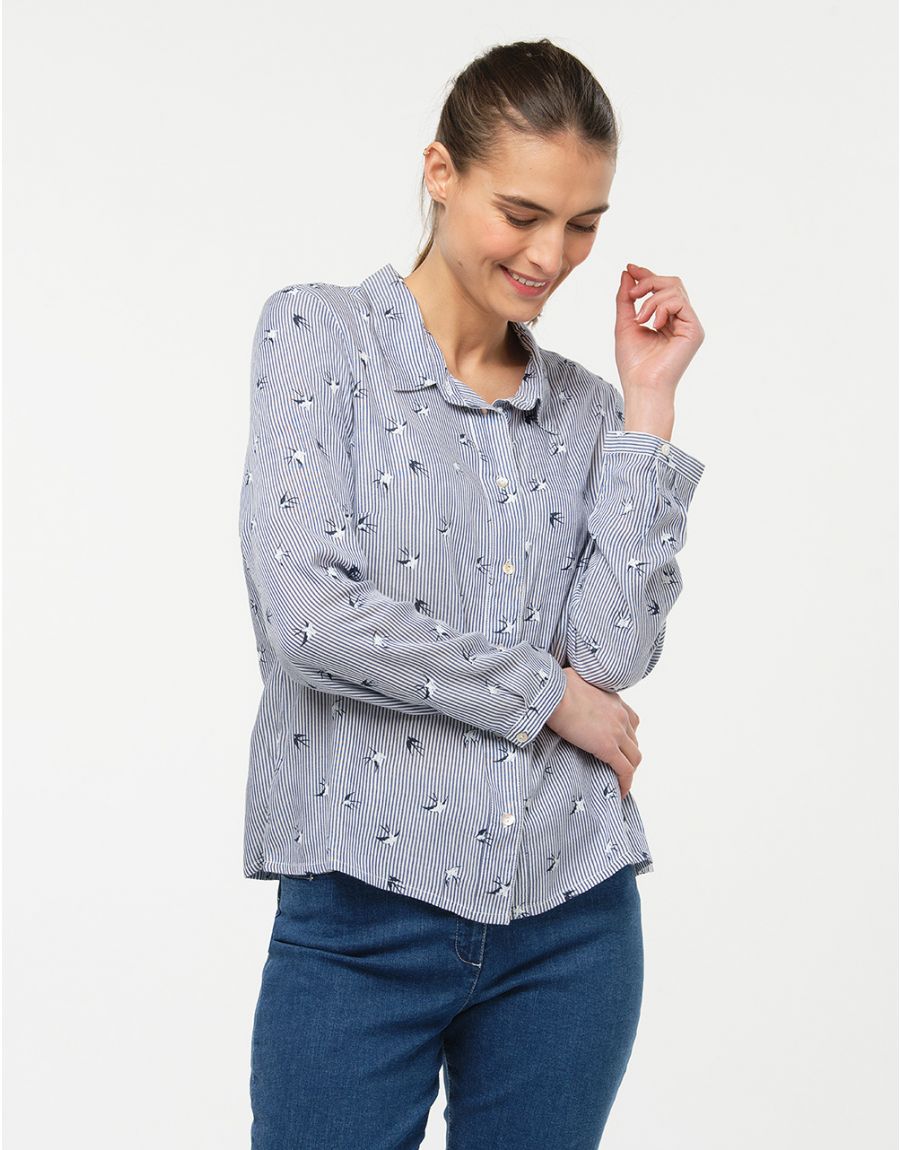 Chemise rayée hirondelles