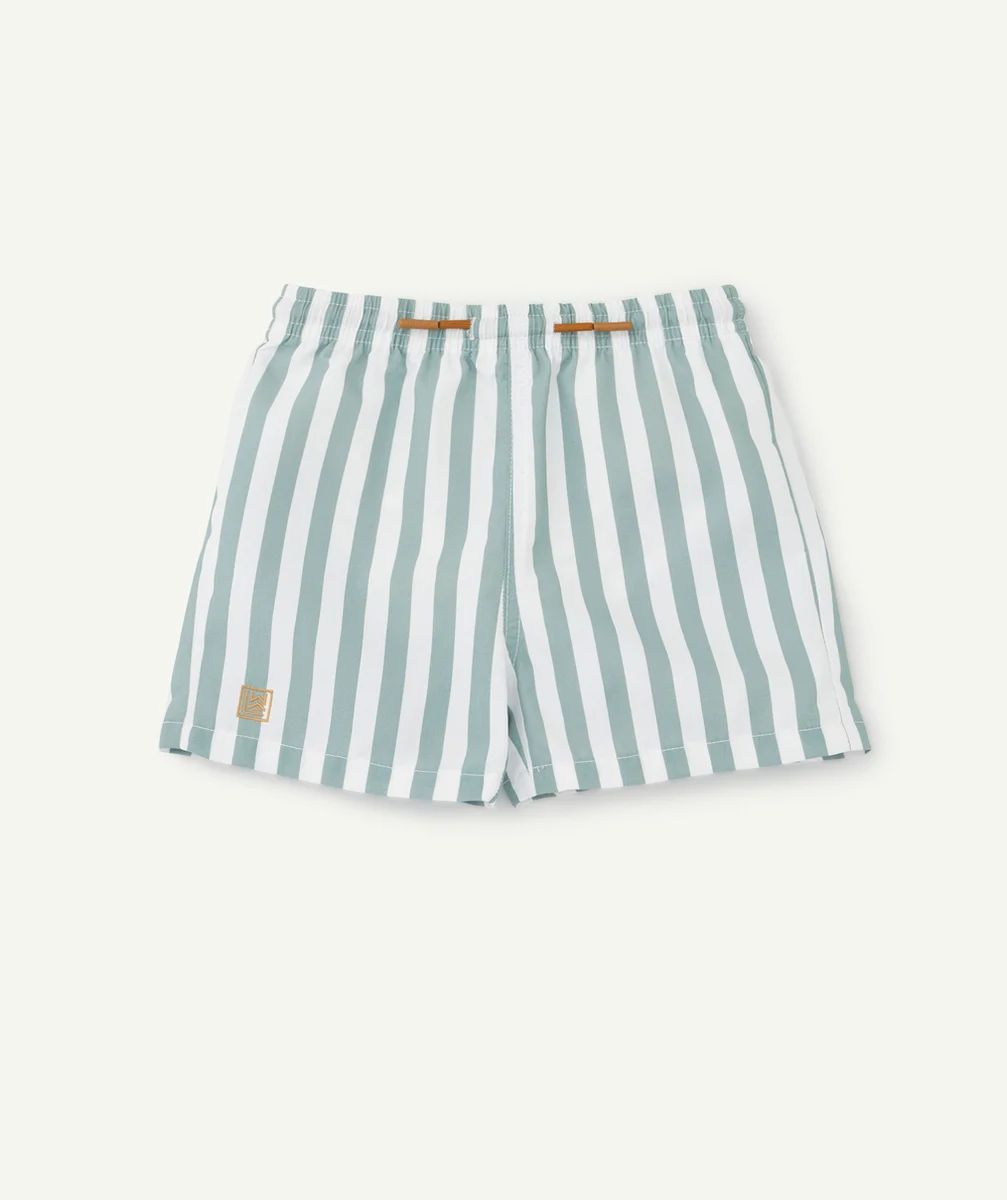 LIEWOODSHORT DE BAIN BÉBÉ GARÇON RAYÉ BLANC ET VERT