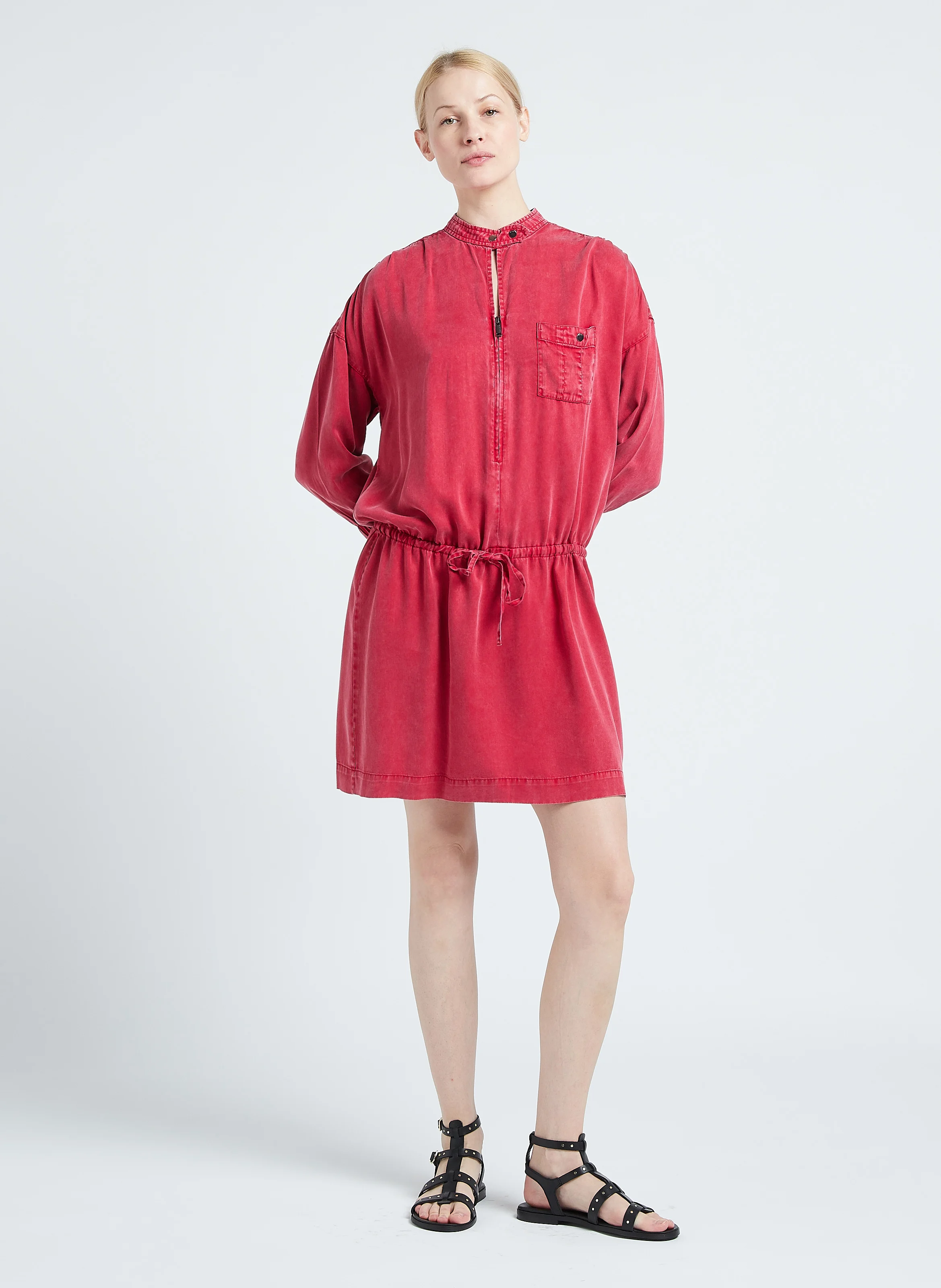 CYNTHIA - Sandales plates en cuir| Noir