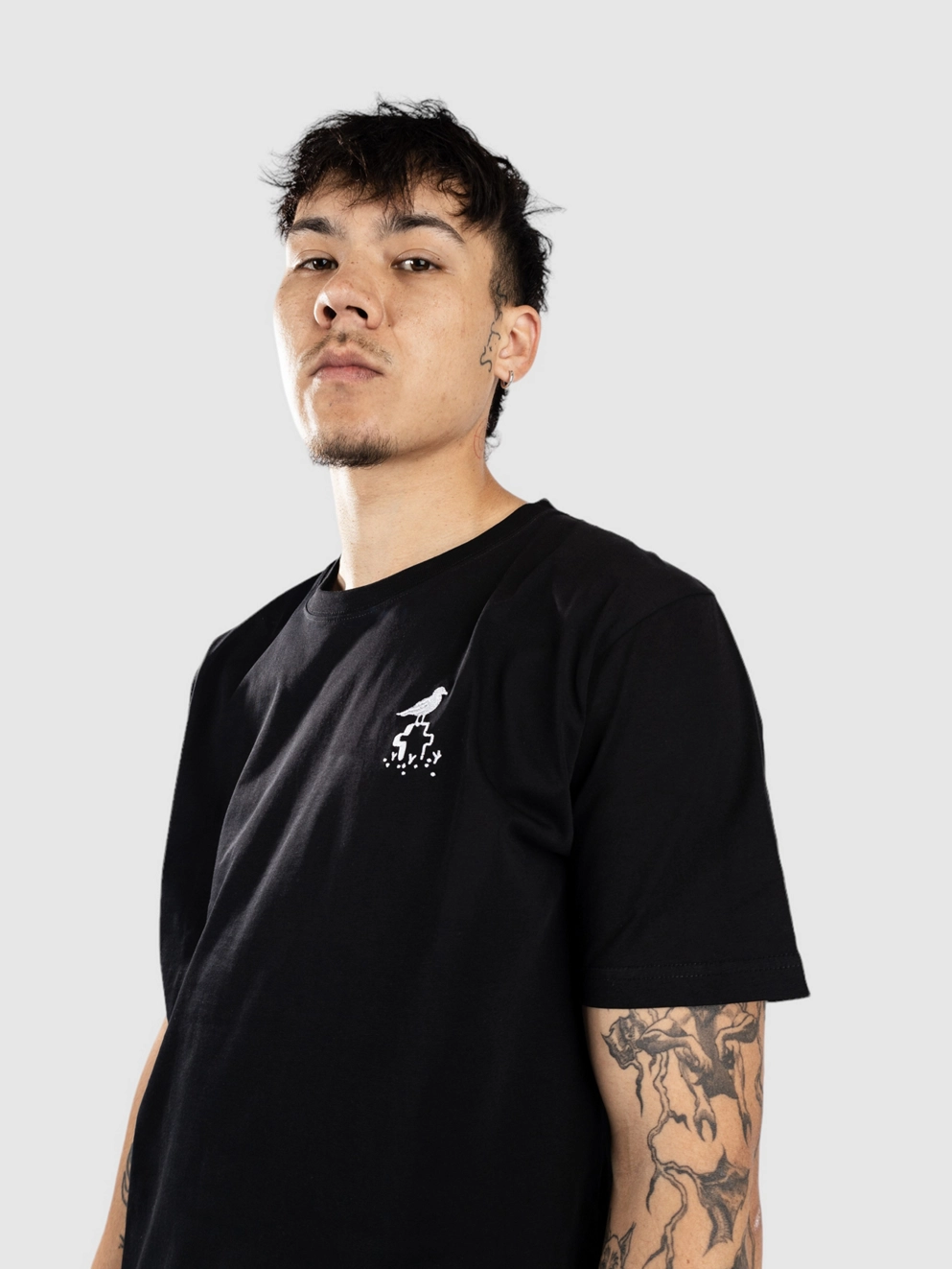 Cleptomanicx Gull Watcher T-Shirt black