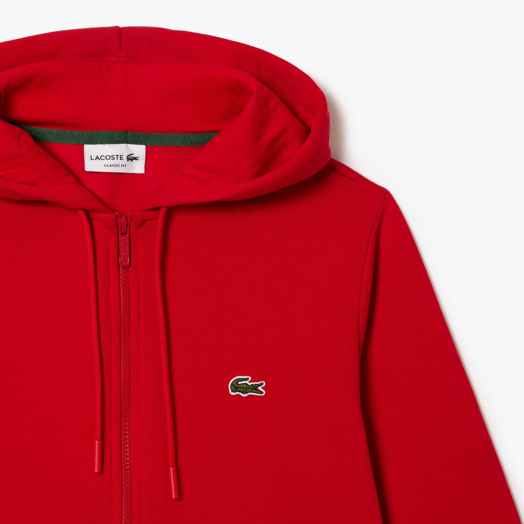 Sweatshirt Jogger zippé homme en molleton Lacoste avec poche kangourou Sweatshirts - Rouge - Lacoste - Homme
